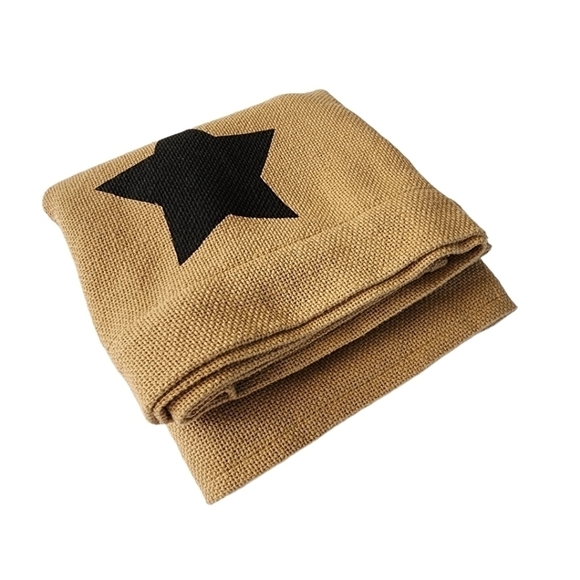 Burlap woven star print rustic window curtain valance 6ft long - Picture 13 of 13